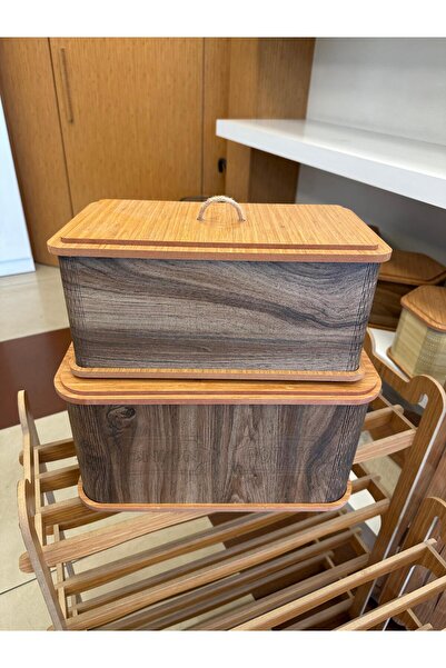 ARBOR EV Ahşap Bölmeli Patates Soğanlık Ve Ekmeklik Set