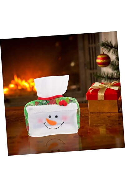 Flippy Decorative Napkin Box, Snowman, Christmas Theme, 16 x 10 cm, Green