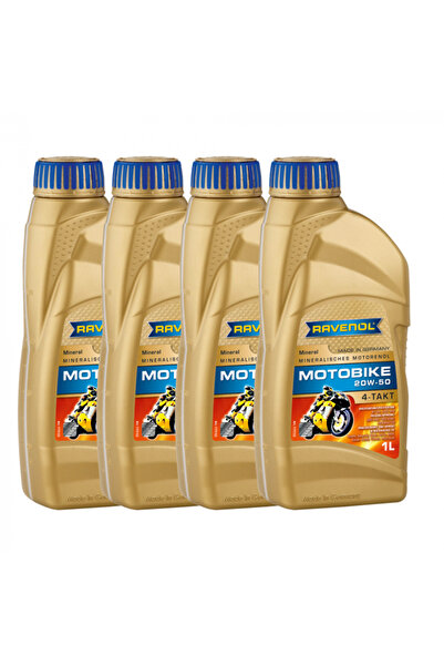 RAVENOL Pachet de 4 litri de ulei Motobike 4T Mineral 20W50
