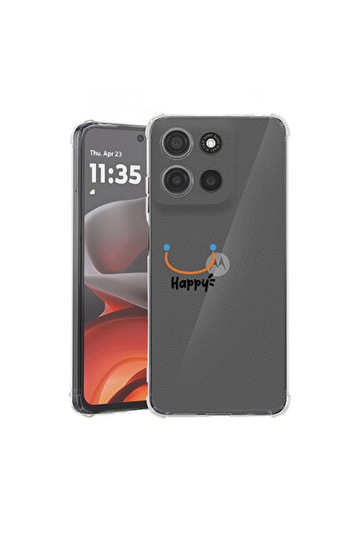 bestcase Carcasă antișoc pentru Motorola Moto G56 cu design Be Happy, 2052060 AS 1472