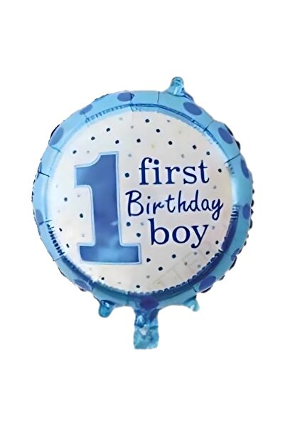 zola Σετ 5 baloane aniversare, " First birthday boy", diferite marimi, albastru