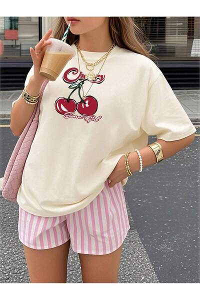 DİSCOST Kızlar ve Gençler İçin Günlük Yazlık Kısa Kollu Yuvarlak Yaka Kayısı ...