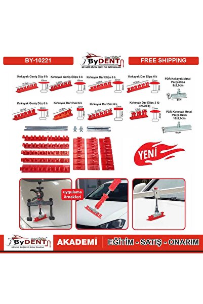 ByDENT Pdr Boyasız Göçük Düzeltme Plastiği Öpücük Kırkayak Set 11 parça