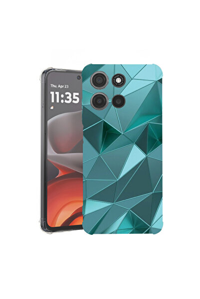 bestcase Carcasă antișoc pentru Motorola Edge 60 Pro cu design mozaic verde, ...