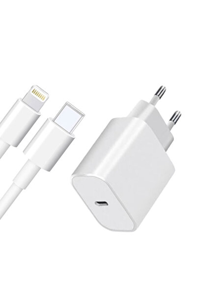 PriStyle Set Adaptor Fast Charge 20w si Cablu de Incarcare Lightning pentru i...