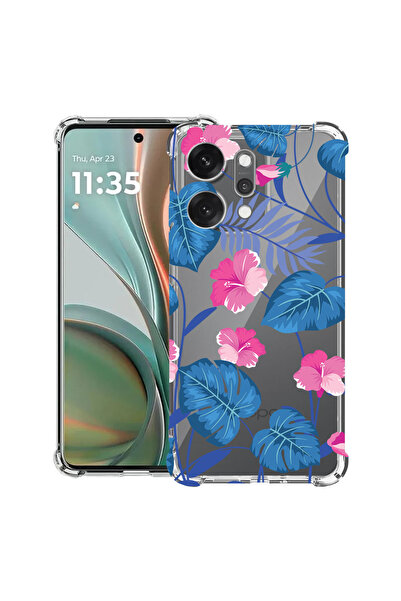 bestcase Carcasă antișoc pentru OPPO Reno 14 5G cu design flori tropicale alb...