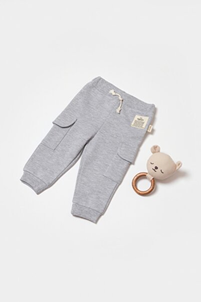 JollyMag Pantaloni cu buzunare laterale, Two thread, 100%bumbac - Gri, BabyCo...