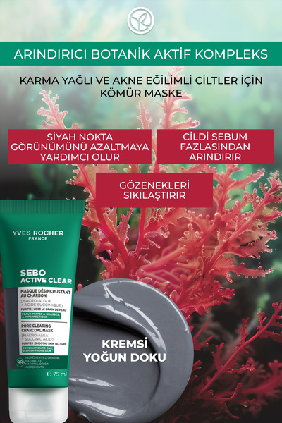 Yves Rocher Siyah Nokta, Gözenek Görünümünü Azaltıcı ve Arındırıcı Vegan Kömü...