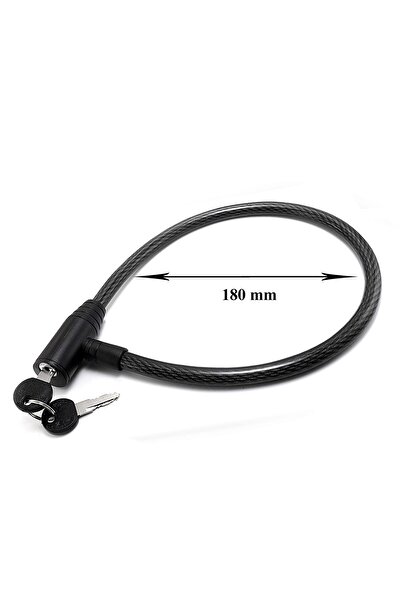 JollyMag Bezpečnostní zámek na jízdní kola, ocelové lanko s PVC potahem 12x650 mm + 2 klíče