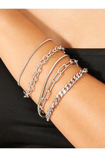 Styli مجموعة من 5 أساور بسلسلة مترابطة متنوعة