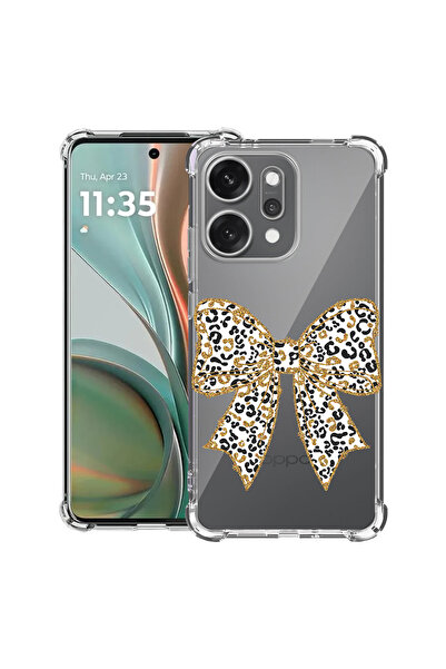 bestcase Anti Shock Back Case For OPPO Reno 14 5G with Design Leopard Bow, 2052057 AS 1873