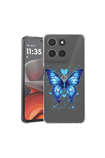 bestcase Carcasă antișoc pentru Motorola Edge 60 Pro cu design Blue Butterfly...