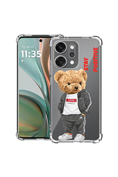 bestcase Husă antișoc pentru OPPO Reno 14 5G cu design Stay Positive - Teddy ...