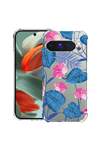 bestcase Husă antișoc pentru Google Pixel 10 Pro XL cu design flori tropicale albastre, 2052063 AS 112