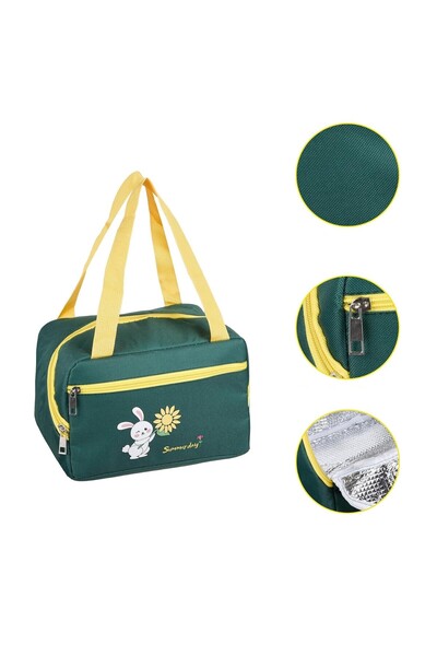 Flippy Thermal Insulated Bag, Flippy, Phone and Cutlery Compartments, Waterproof, 30x21x20 cm, Green