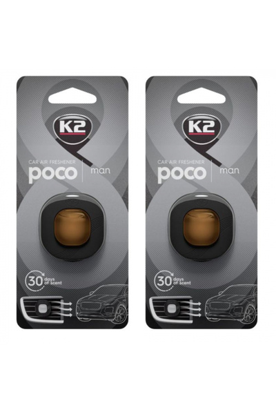 K2 Pachet de 2 x odorizante auto Poco Man (masculin)