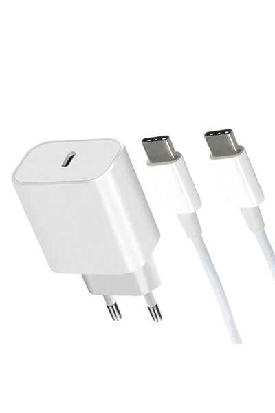 PriStyle Încărcător rapid USB-C compatibil cu iPhone 15 / 15 Pro / 15 Pro Max, 20 W, PriStyle®, alb