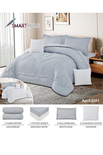 smart home Summer double Comforter, Reversible. Double-stuffed, 6-piece microfiber sleeping set, 230x250cm