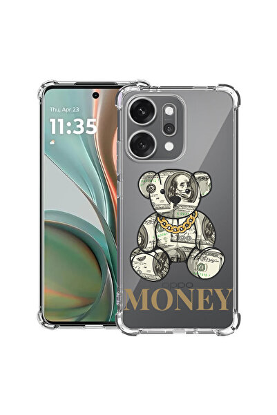 bestcase Husă antișoc pentru OPPO Reno 14 5G cu design Teddy Bear Money, 2052...