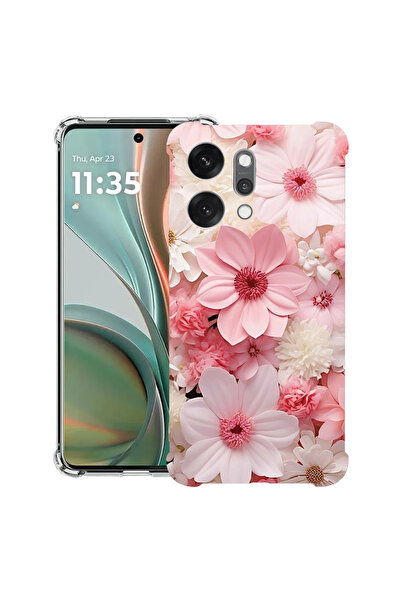 bestcase Husă antișoc pentru OPPO Reno 14 5G cu design roz și margarete albe,...