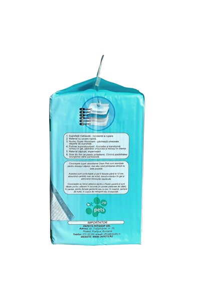 Clean Pets Covorașe absorbante tratate, pentru dresaj, Clean Pets, 60x90 cm, 10 buc./pachet