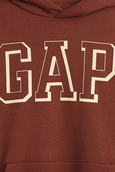 GAP Logo Relaxed Erkek Çocuk Kahverengi Sweatshirt