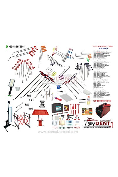 ByDENT 410 Parça Full + Full Pdr Boyasız Göçük Onarım Seti Profesyonel Seti