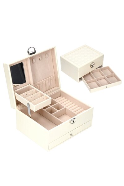 Doty Jewelry Box, Doty, Practical Mirror, Hooks for Bracelets, Smart Compartments on D