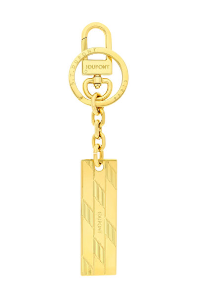 S.T. Dupont Monogram Metal Gold Keychain 3540