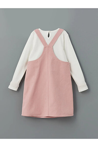 LC Waikiki LCW Kids Minnie Mouse Baskılı %100 Pamuk Kız Çocuk Salopet Elbise Ve Tişört 2'li Takım