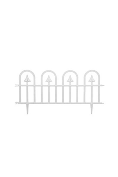 JollyMag Gard de gradina decorativ, plastic alb, set 4 buc, 60x30.5 cm