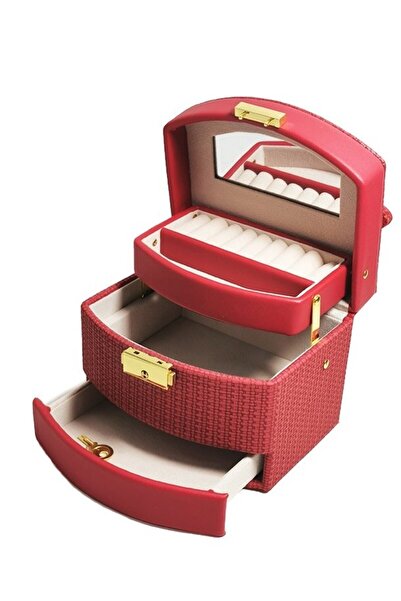 Doty Scarlet Treasure Jewelry Box Doty® with Mirror and Compartments