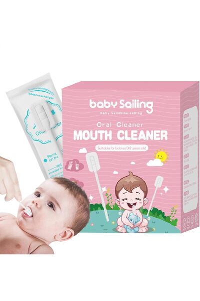 Yelejoy 30 قطعة من أعواد تنظيف فم الأطفال، منظف لسان الأطفال حديثي الولادة، للعناية بأسنان ولسان الأطفال