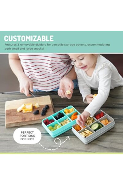Melii Mini 6 Compartment Snack Box | BPA Free, Leakproof Design for Fresh Snacks | Portable Kids Ben