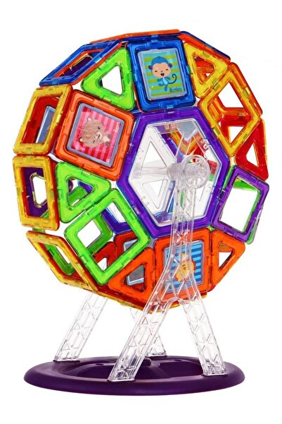 İSP 2 in 1 Magnetic Educational and Creative Set with 112 Pieces, "Likesmart Magic Magnetic BLock", Numerous Po