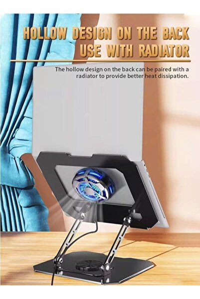 Generic Adjustable Tablet Stand from Aluminum Alloy, 360-Degree Rotation, Foldable Office Stand for iPad, Ta