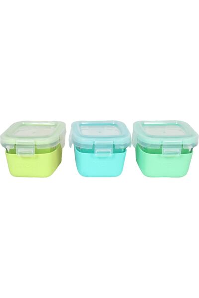 Melii Glass Food Storage Containers with Silicone Sleeve, Resistant Borosilic...