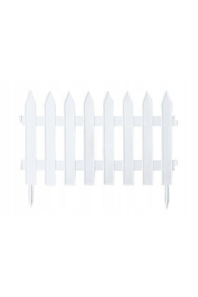 JollyMag Gard de gradina decorativ, din plastic, alb, set 7 buc, 3.2 m x 35 cm