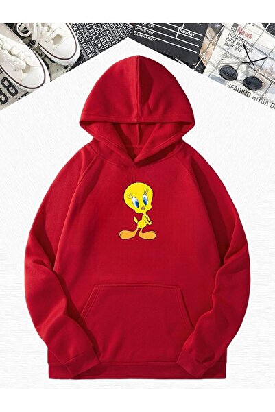 BENROMA 3-Ply Combed Cotton Cute Character Printed Oversized Hooded Sweatshirt