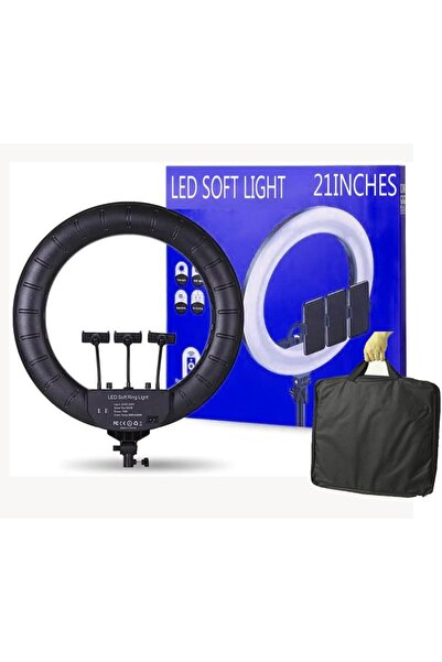 CFT 21-Inch LED Ring Light – Soft Ring Light with Tripod & 3 Phone Holders, Adjustable Brightness, Per