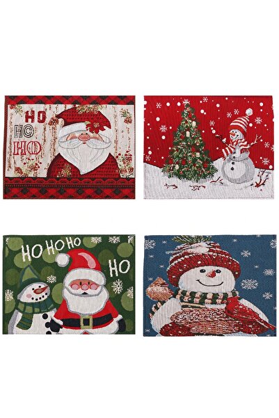 Flippy Table Napkin, Santa Claus Design, HoHoHo Text, Christmas Theme, Cotton and Synthetic Fibres,
