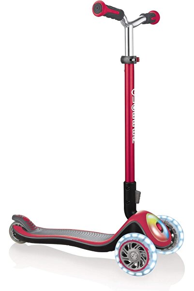 Globber ELITE PRIME: Deluxe 3-wheel light-up scooter for kids (aged 3-9) - NEW RED