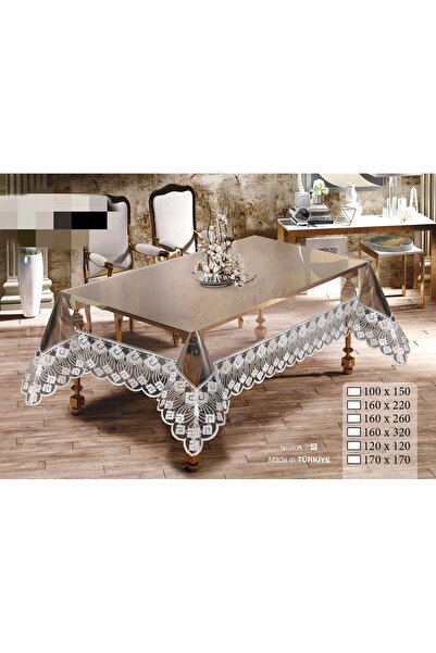 Cömert's Nova PVC Şeffaf, Kırılmaz, Şu Geçirmez Lüks Masa Örtüsü 160 x 220