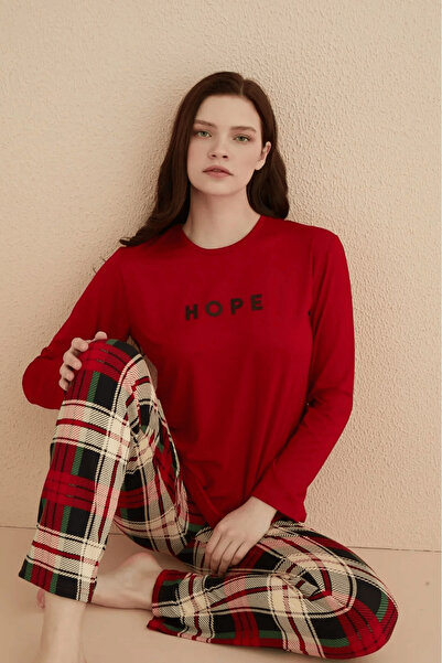 Vuntal BUTİK Buttoned Milan Checkered Pajama Set 50701-25