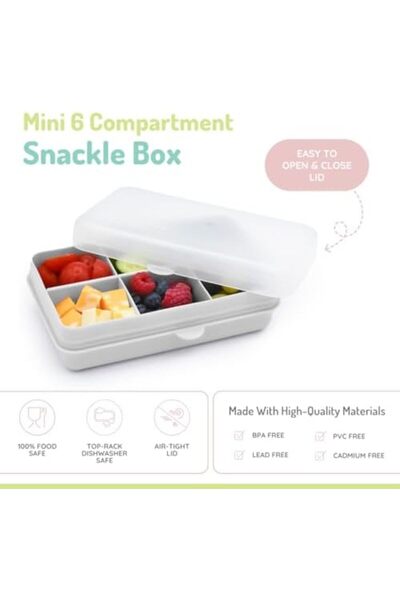Melii Mini 6 Compartment Snack Box | BPA Free, Leakproof Design for Fresh Snacks | Portable Kids Ben