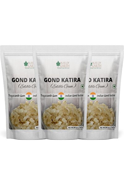 bliss of earth غوند كاتيرا للصيف، عامل تبريد طبيعي للصيف، إنقاص الوزن، صحة الجهاز الهضمي 200 غرام × 3