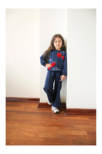 QUEEN KİDS Queenkids Kız Çocuk 5000 Takım Kiraz Lacivert