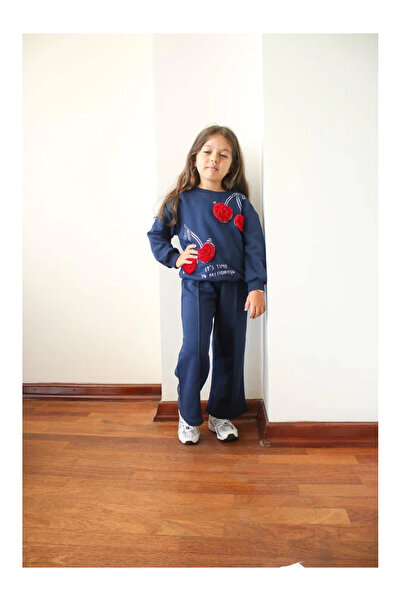 QUEEN KİDS Queenkids Kız Çocuk 5000 Takım Kiraz Lacivert