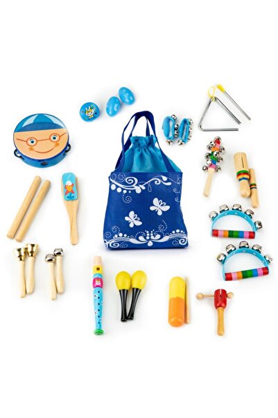 İSP Set muzical lemn, "ISP Music Baggy", fara margini ascutite, 16 instrumente muzicale, Sacosa depozita