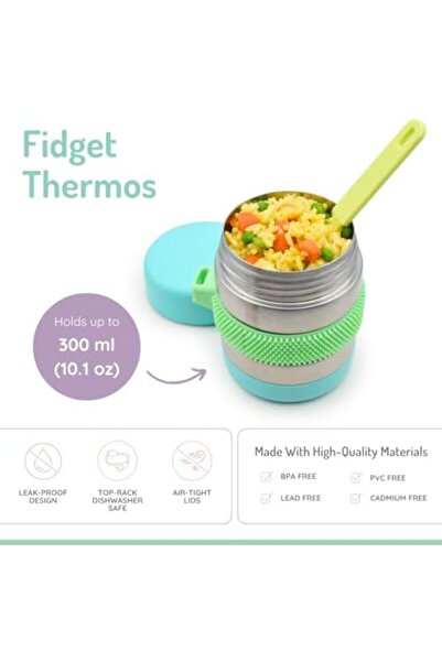 Melii Food Jar for Kids | Fidget Thermos with Silicone Sleeve | BPA Free Leakproof Insulated | 300 m